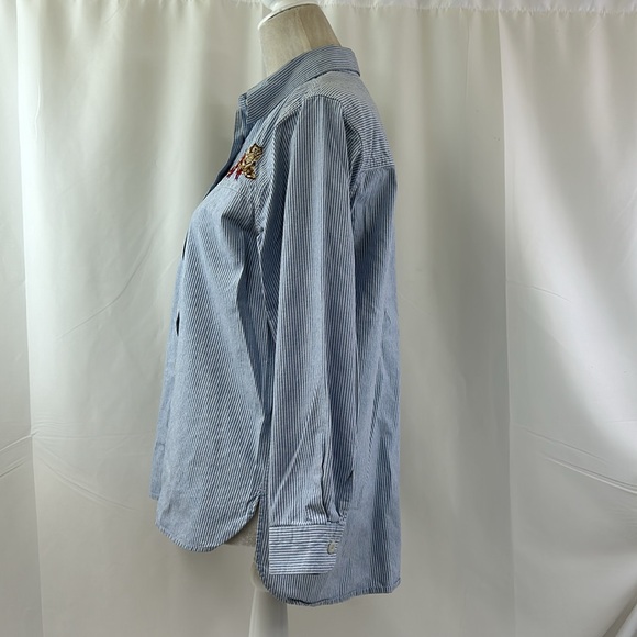 Vintage Solutions Original Embroidered Cat & Presents Button Up Shirt Size Med - Picture 5 of 11